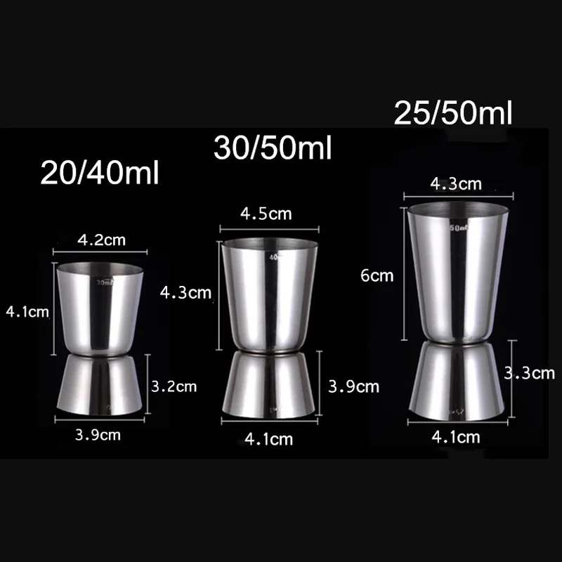 Stainless Steel Cocktail Measuring Jigger Double Jigger Measure Shot Drink Spirit Measure Cup Bar Accessories Bar Tools