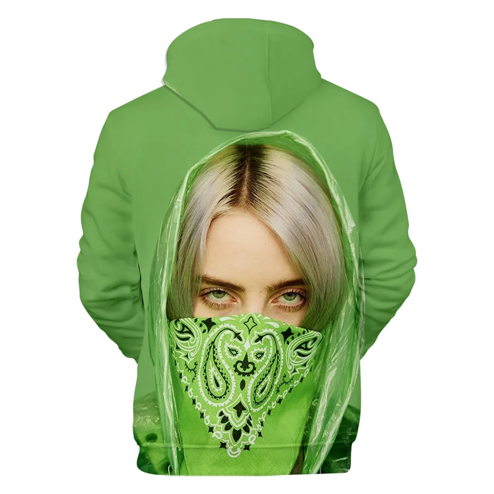 Модные забавные дизайнерские 3D толстовки Billie Eilish для мужчин и женщин, худи Billie Eilish, толстовки с капюшоном, осенне-зимняя одежда, куртки
