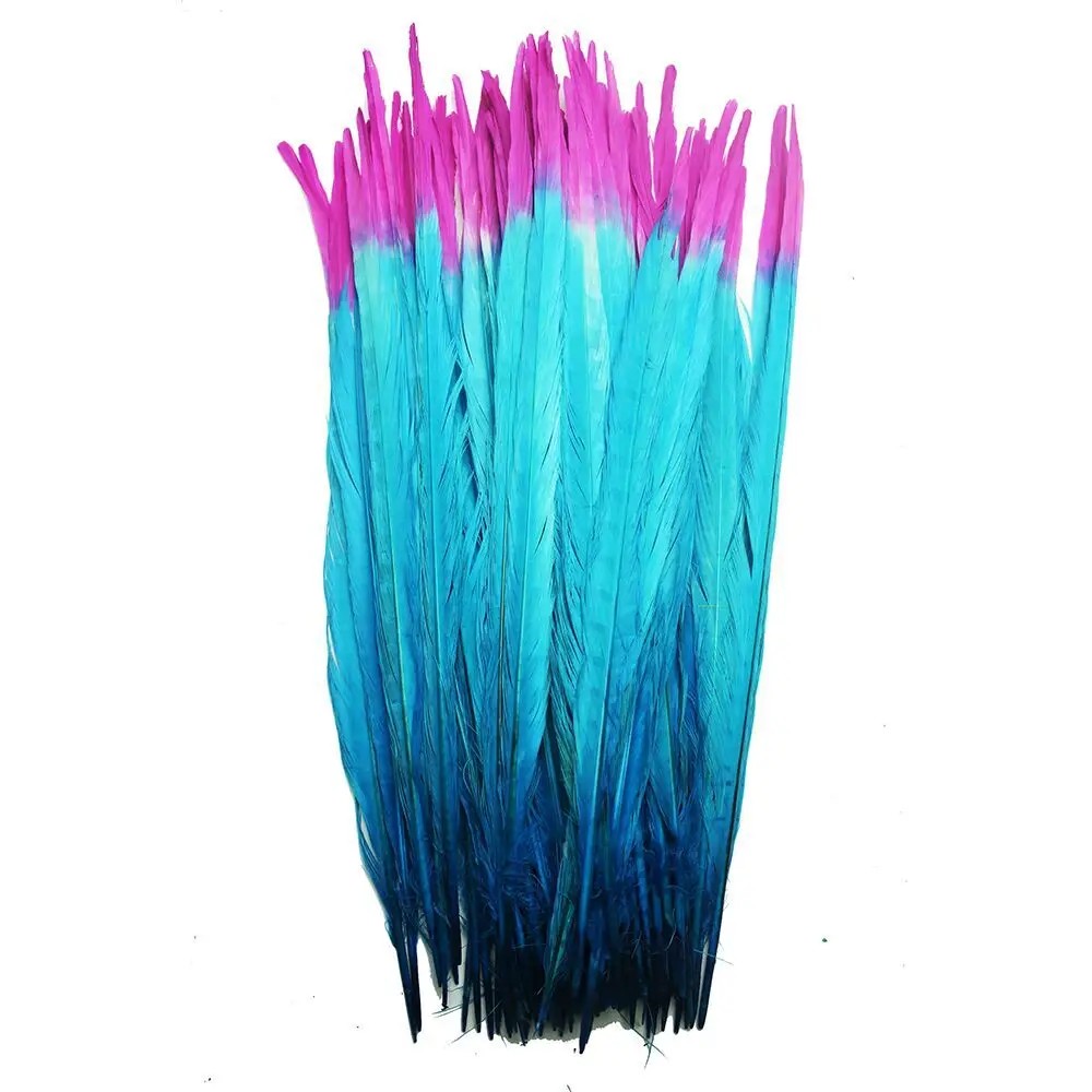 

100Pcs/lot 40-45cm(16-18inch) Mixed Color Dyed Ringneck Pheasant Tail Feathers for Crafts Party Festival Carnaval Assesoires