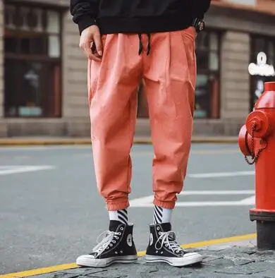 RUIHUO мужские зауженные брюки японский уличная гарем Штаны, мужские брюки джоггеры Для мужчин Штаны в стиле «хип-хоп» впитывает пот и Штаны 5XL Новинка осени - Цвет: Red