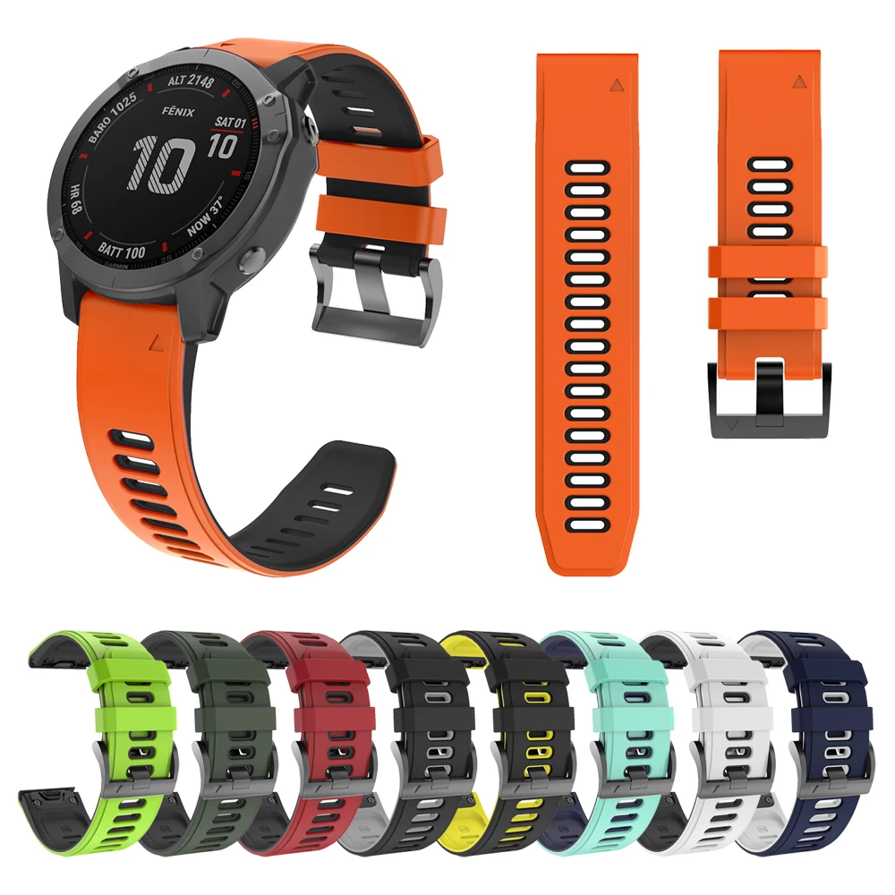 Ремешок силиконовый Easyfit для Garmin Fenix 6X 6 Pro 5 5X Plus 3HR 26 мм 22 быстросъемный браслет