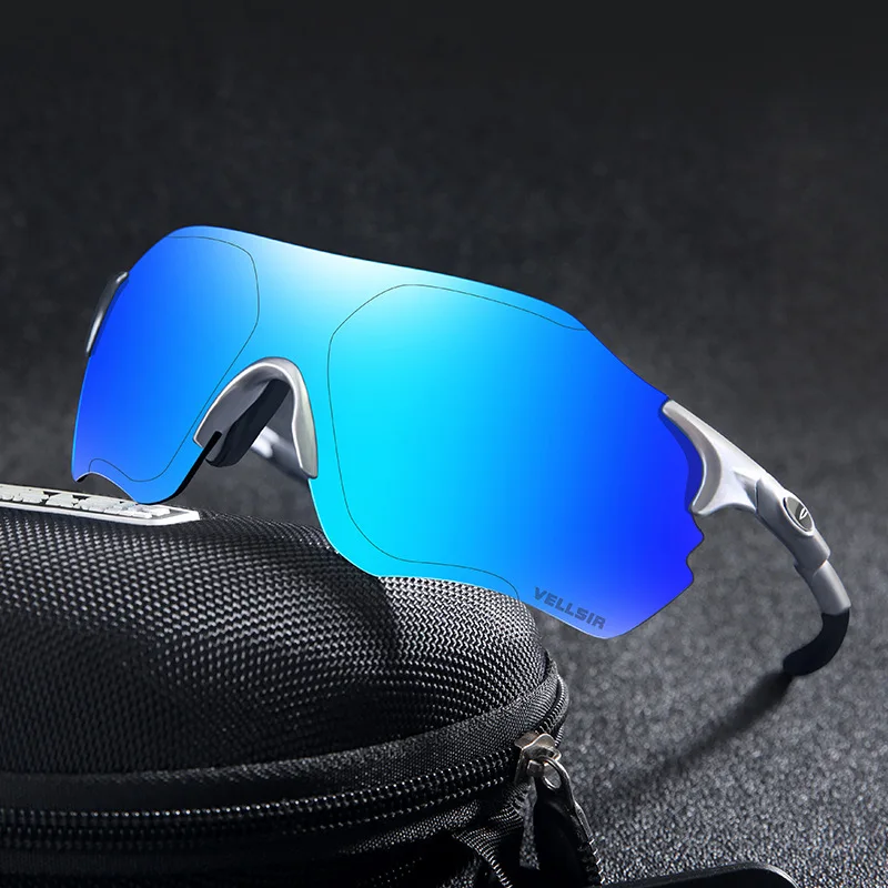  Polarized 3 Lens Set Riding Glasses Frameless Frame Cycling Glasses MTB Bicycle Sunglasses Large Fr