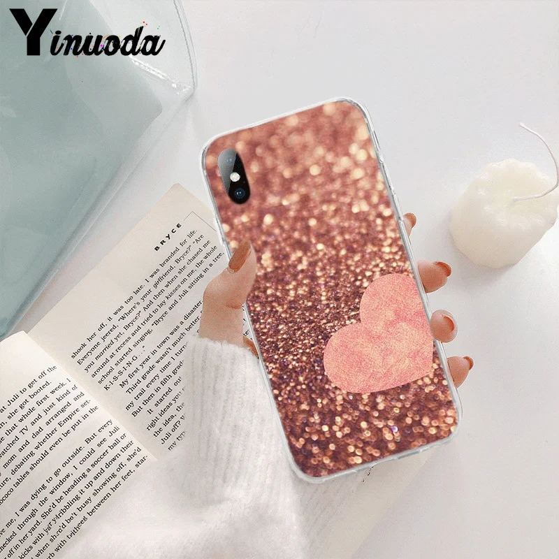 Love Heart Gold Rose Marble Stripes