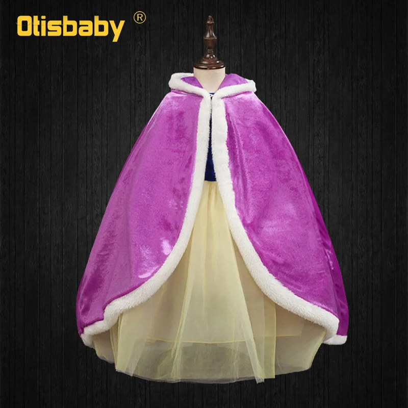Velvet Cloak Запутанный новогодний костюм на Хэллоуин для девочек в стиле Рапунцель платье принцессы с пышными рукавами и блестками - Цвет: Velvet Cloak