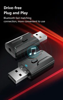 

Mini USB Bluetooth 5.0 Transmitter Receiver Stereo Bluetooth USB Adapter 3.5mm AUX For TV PC Headphones Home dropshipping