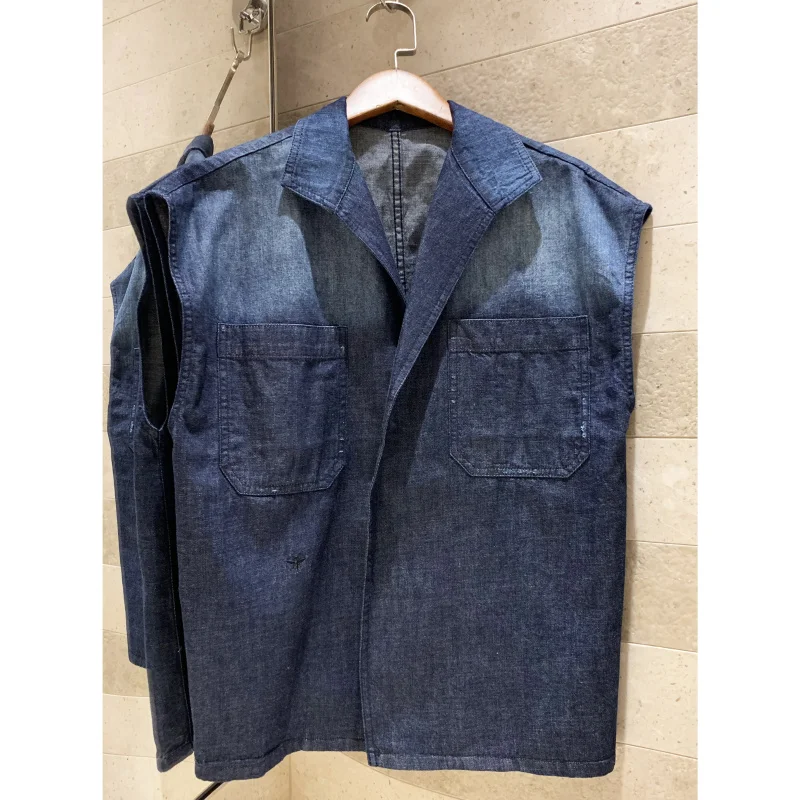 

Ladies Shirt Spring Casual Lapel Tops Women's Denim Vest Sleeveless Blue 2019 New Simple denim shirt