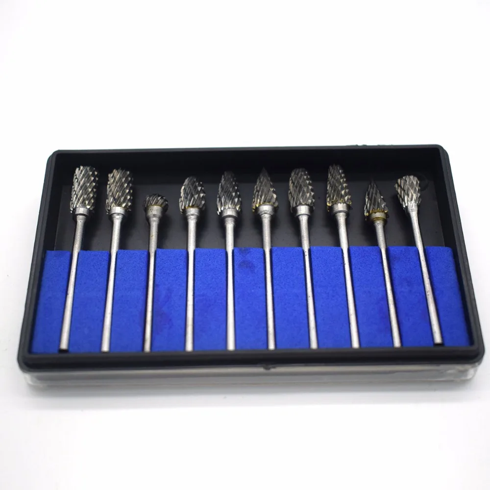 

10pcs Rotary File Tungsten Carbide Cutter Bur Drill Bit for Dremel Rotary Tool Jewelry Metalworking Polishing Tool