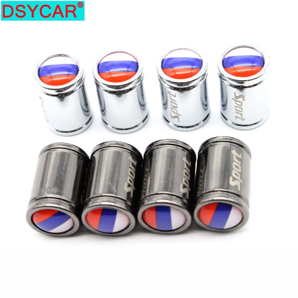 

DSYCAR 4 Pcs/Set Copper Chrome Tire Valve Stem Cap Tire Wheel Stem Air Valve Caps for Auto Cars