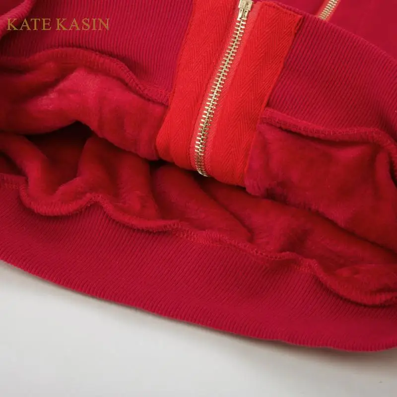 Kate Kasin/ осенне-зимняя флисовая куртка с капюшоном для женщин, длинный рукав, матовый, с капюшоном, женский жакет в стиле кэжуал, на молнии, с капюшоном, верхняя одежда