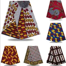 Лидер продаж, голландский воск, хлопок, рисунок, африканская голландская восковая ткань, лучшее качество, 6 ярдов/шт, для свадебного платья, вечерние, выпускные платья