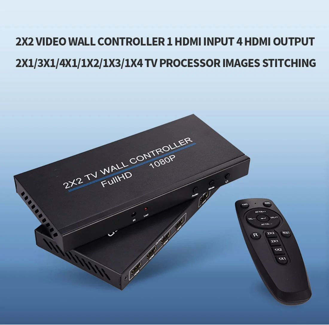 4 канала ТВ контроллером видеодисплея 2x2 4x1 стены процессор для HDMI 1080p ТВ изображение с звукового сигнала и Vedio питания
