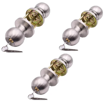 

3 Sets Of Three-Bar Lock Spherical Lock Room Door Lock Aluminum Alloy Steel Door Lock with Stable Quality