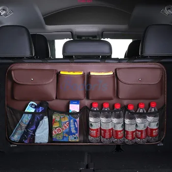 

For Audi Q3 2012 2013-2017 2018 2019 2020 Rear Trunk Seat Back Storage Bag Luggage Nets Hook & Loop Car Organizer Accessories