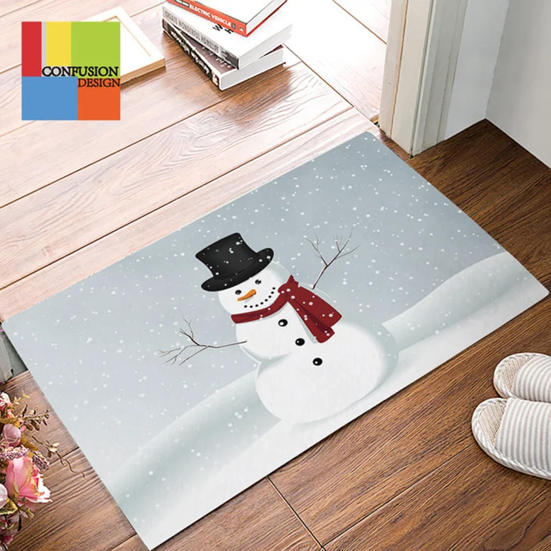 Snowman Рождественский Противоскользящий коврик напольный коврик для двери украшения с изображением Санты Рождественское украшение для дома Рождественский подарок на год Kerst Decoratie - Цвет: Snowman