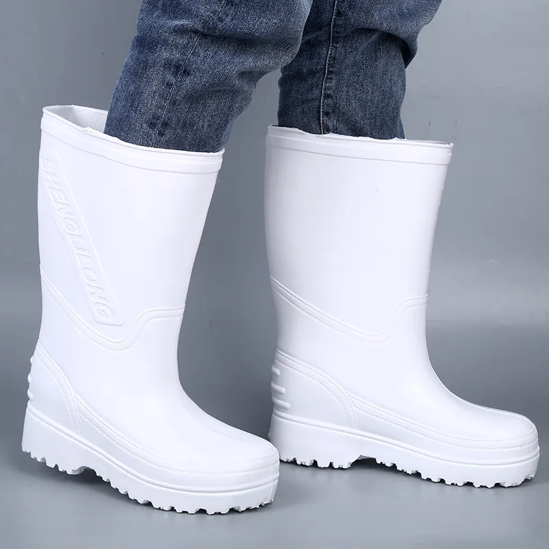 Men Autumn Winter EVA Rain Boots Lovers Outdoor Light Comfort Waterproof Work Shoes Couple's Thick Platform Rainboots