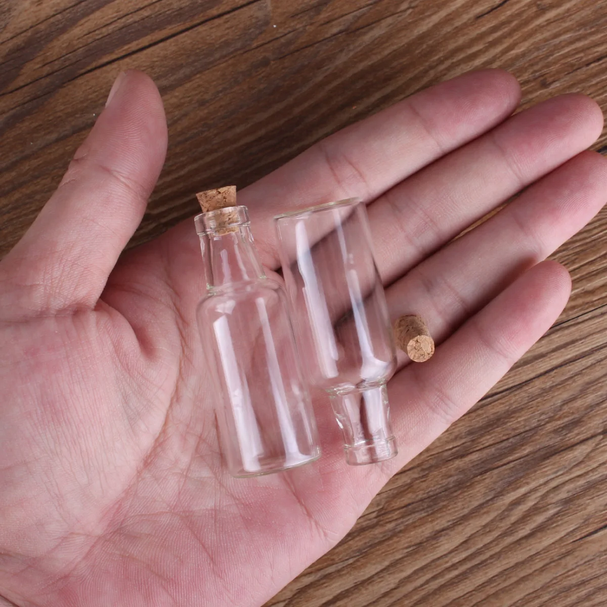 10pcs 12ml 22*60*7mm Clear Glass Jars Glass Bottles with Cork Stopper Glass Vials glass vessels Wishing bottles 3