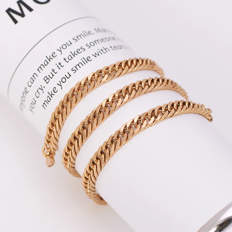 

XP Jewelry -- ( 50 cm x 6 mm ) 20 inch hiphop Cuban Chain Gold Color 18 k Necklaces for Men Fashion Jewelry Nickel Free