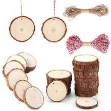 Горячая работа деревянный набор с отверстиями для рукоделия рождественские украшения DIY Поделки круглые деревянные подарки