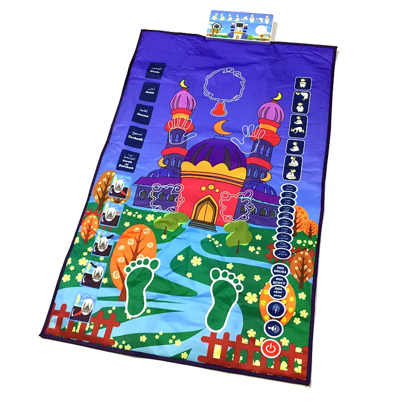 Worship Salat Musallah Child Praying Mat Islamic interactive Prayer Rug Muslim Carpet for Children prayer mat
