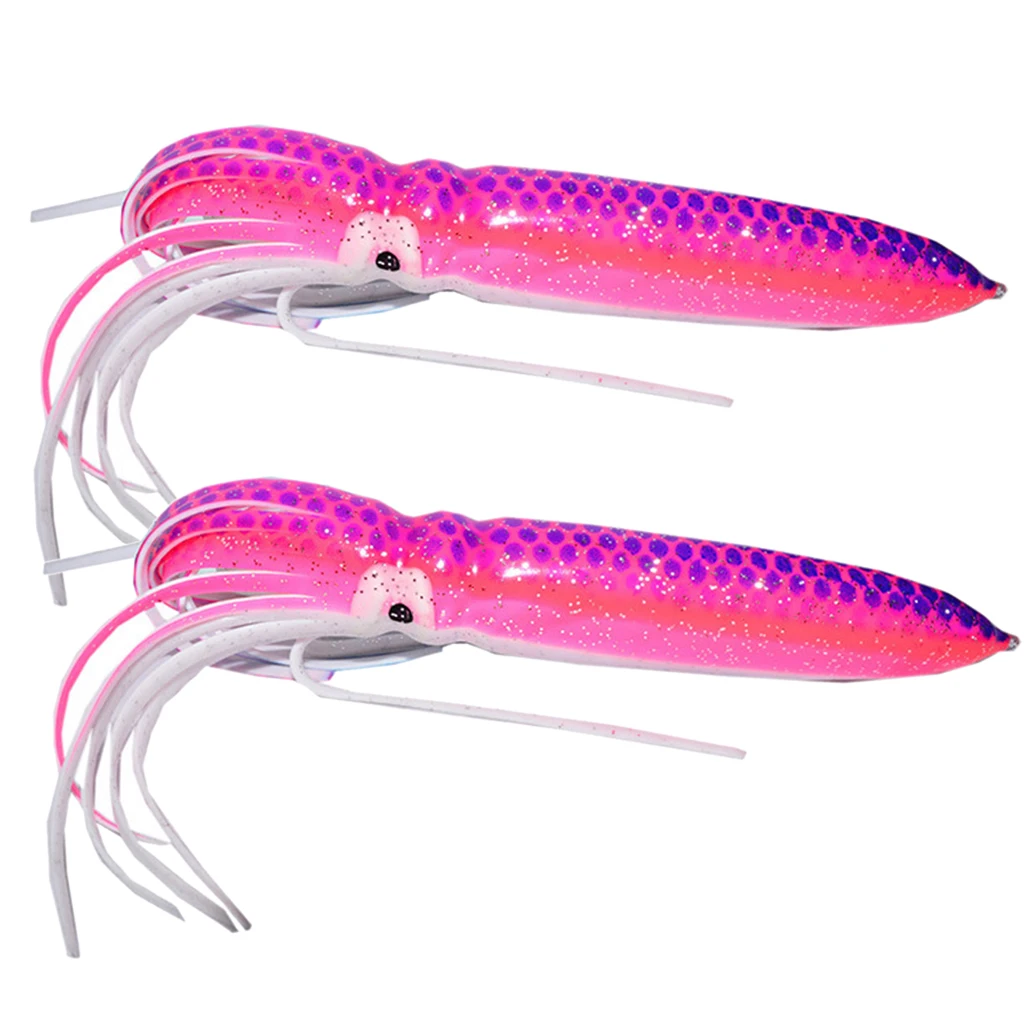 Set of 2 PCS Octopus Skirted Trolling Lures Marlin Tuna Wahoo Saltwater Fishing Lures for Saltwater Freshwater Fishing