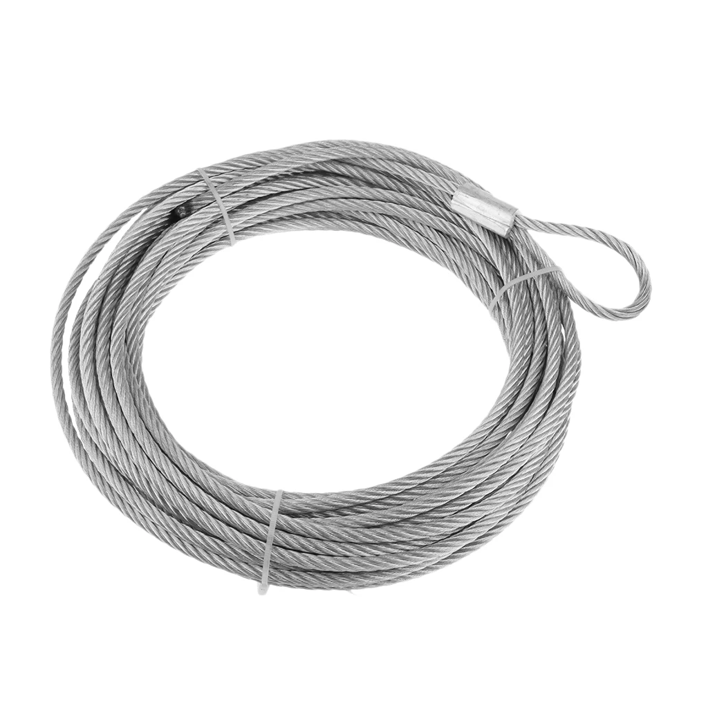 Стальной трос лебедки Замена для ATV UTV 12,2 m X 5,8 Mm серебро