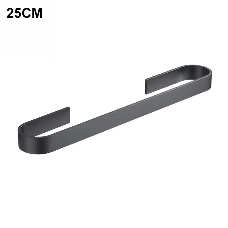 Black 25cm Однотонное пространство алюминиевый черный держатель для полотенец для ванной комнаты матовый черный настенный держатель для полотенец 25 см/45 см - Цвет: Black 25cm