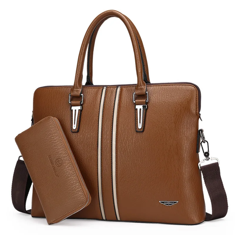 

2019 New Style MEN'S Real-leather Bag Fashion Casual MEN'S Handbag Business Briefcase Cross Computer Bag