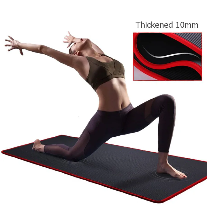 10MM Yoga Mats Thickened Non-slip Sports Tear Resistant NBR Fitness Mats Sports Gym Pilates Pads With Yoga Mat Bag & Bandages