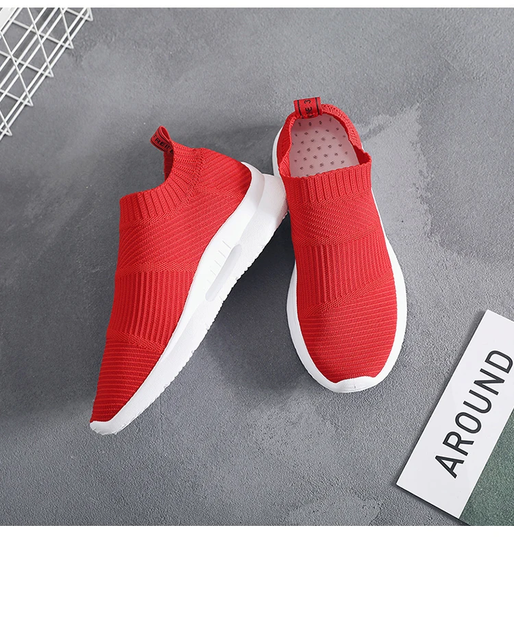 FZNYL Women Casual Vulcanized Shoes Breathable Fashionable Sock Sneakers Black Red Tenis Feminino Zapatillas Mujer