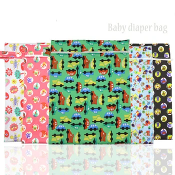 

Baby Reusable Nappy Bags Wet Bag Newborns Printed 28*35 cm Storage Pocket Kids Outdoor Portable Nappy Cloth Waterproof Tote Bag