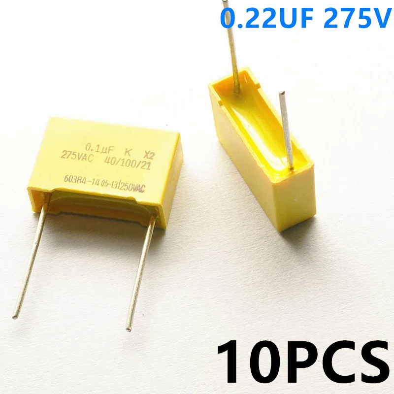 10 шт. НОВЫЙ X2 275V 0 22 uF конденсатор безопасности 220nF 224K 15 мм шаг оптовая продажа |
