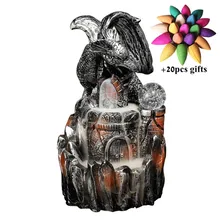 Каучуковая изделие ручной работы летающий дракон курильница для благовоний горелки с светодиодный свет Украшения дома и офиса водопад Ладан держатель+ 20 штук конусов