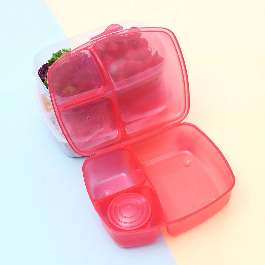 Коробка для хранения фруктового салата Bento прямоугольная пластиковая коробка для ланча герметичная коробка для еды Удобная переносная