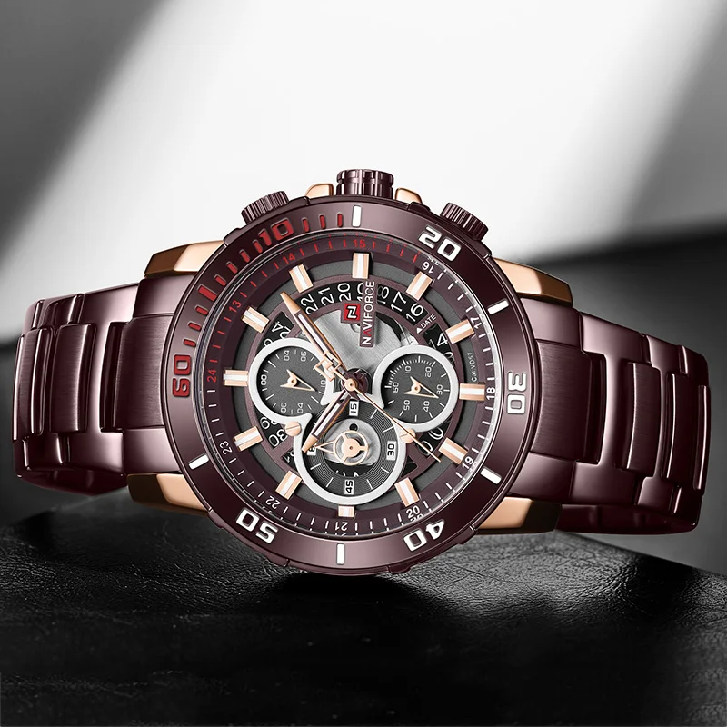Naviforce, мужские часы, водонепроницаемые, противоударные, Reloj, спортивные, для мужчин, s, часы, Лидирующий бренд, Роскошный хронограф, золотые, для мужчин, Relogio Masculino