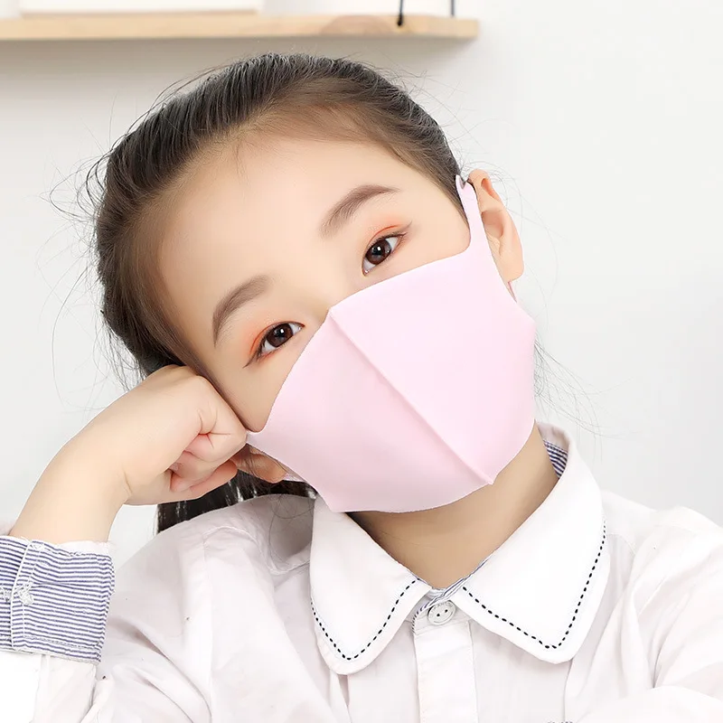 

1PCS New Mulit-color Ice Silk Cotton Sunshade Windproof Dust-proof Masks 3D Breathable Protective Face Mark For Children Health