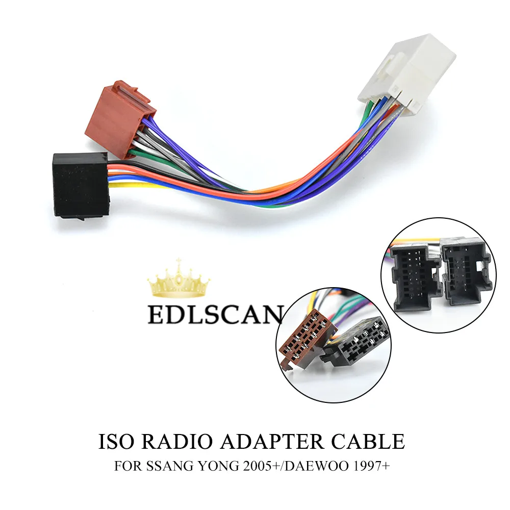 EDLSCAN АВТО ISO радиа адаптер кабель для Ssang Yong 2005+ для Daewoo 1997+ автостерео радио жгут проводов адаптер 12-005