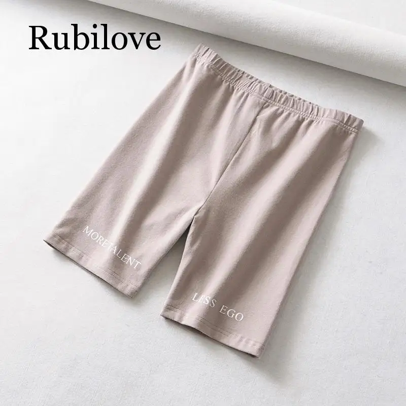 Rubilove, летние байкерские шорты 2019, шорты с высокой талией, женские, эластичные, обтягивающие, для фитнеса, корейские, повседневные