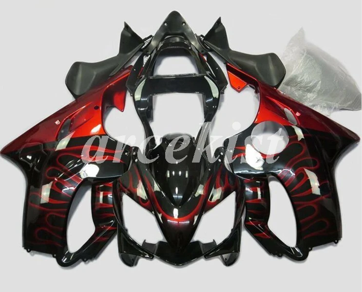 

4 Free Gifts New ABS Injection Mold Fairings Kit fit for HONDA CBR600 F4i FS 2001 2002 2003 01 02 03 Body set black Red Flame