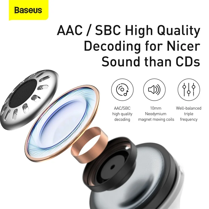 Baseus TWS ANC Wireless Bluetooth 5.1 Earphone Active Noise Cancelling Hi-Fi Audio Earphones Touch Control Gaming Earbuds