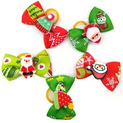 100 шт./лот, многоузорные рождественские галстуки для щенков, собак, кошек, колокольчиков, галстуки-бабочки, праздничные Галстуки, аксессуары