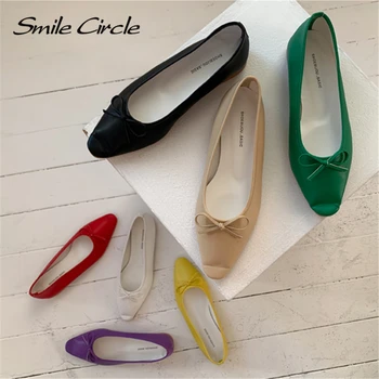 

Smile Circle Summer Flats sandals Women shoes spring Fashion Comfortable Round toe Asakuchi Breathable casual Ladies shoes