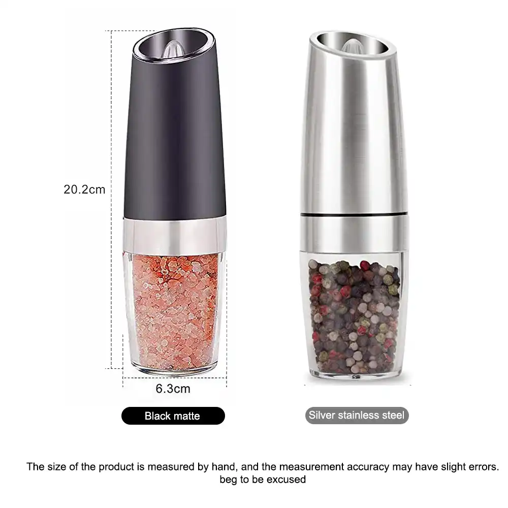 Stainless Steel Pepper Mill Electric Gravity Salt And Pepper Grinder Operated Automatic Kitchen Tools Spice Mills With Led Light Aliexpress