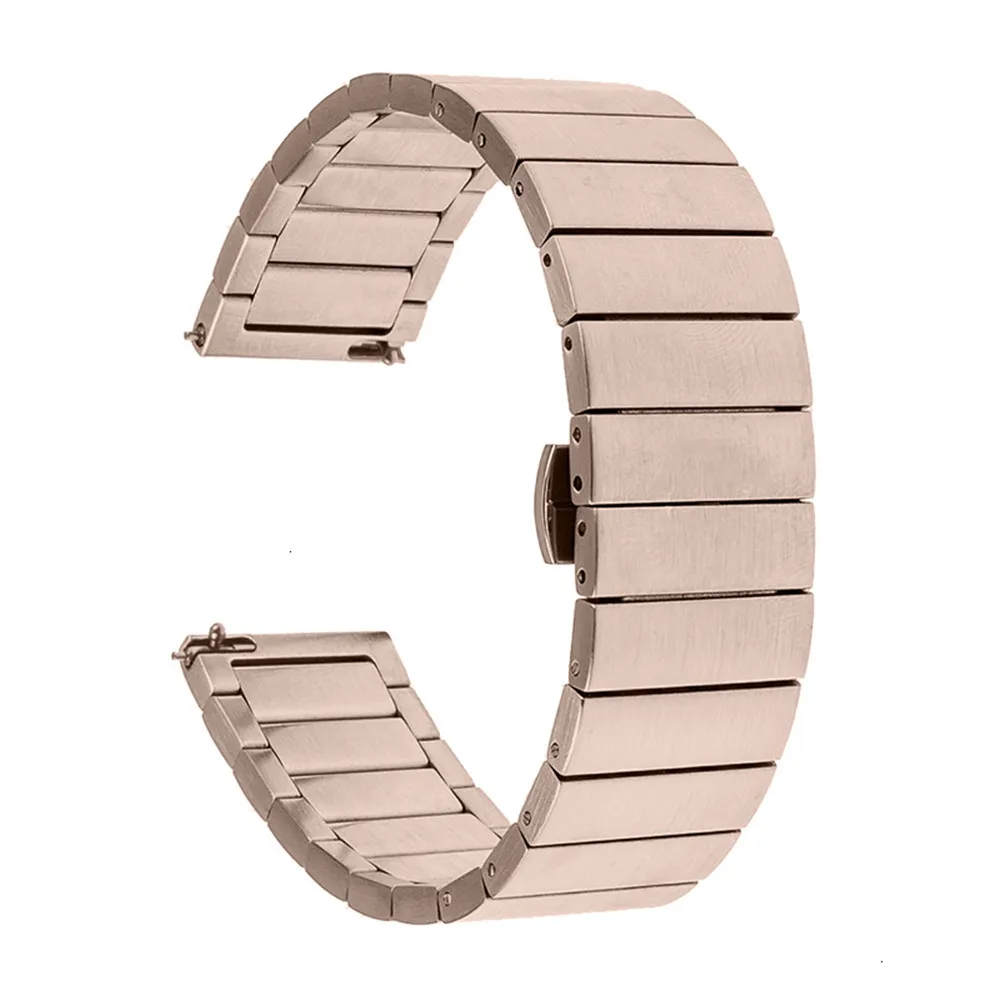 Rose Gold Ремешок для часов для huawei Watch GT 2 46 мм металлический ремешок из нержавеющей стали с бабочкой и пряжкой Для huawei GT 42 мм Замена - Цвет: Rose Gold
