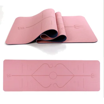 

TPE Yoga Double Layer Non-Slip Mat Yoga Exercise Pad With Position Line For Fitness Gymnastics And Pilates