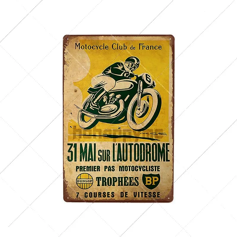 9101005 Retro TT Isle of Man Metal Tin Signs Vintage Motorcycles Poster Races Plaque Pub Bar Garage Wall Art Decor 20x30cm - Цвет: 9101005