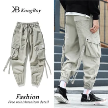 Комбинезоны мужские модные однотонные хлопковые повседневные многокарманные рабочие брюки мужские уличные хип-хоп свободные Тренировочные штаны мужские