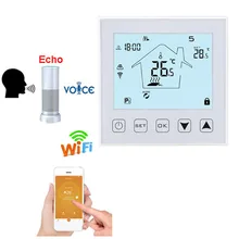 Термостатический водонагреватель с голосовым управлением настенный регулятор температуры ЖК-дисплей сенсорный экран умный Wi-Fi термостат