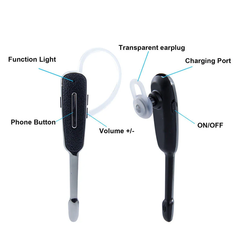 Универсальные беспроводные Bluetooth наушники HandFree, Спортивная стереогарнитура, ушные крючки, наушники с шумоподавлением, наушники