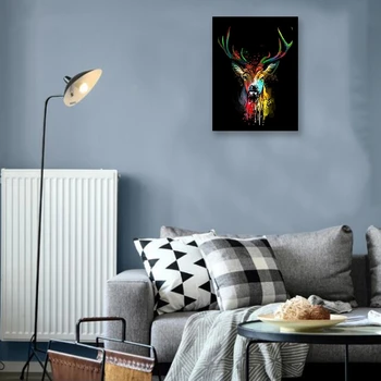 

HOT Paint By Numbers Kits for Adult, DIY Canvas Painting for Adults Beginner-Colored Deer Head