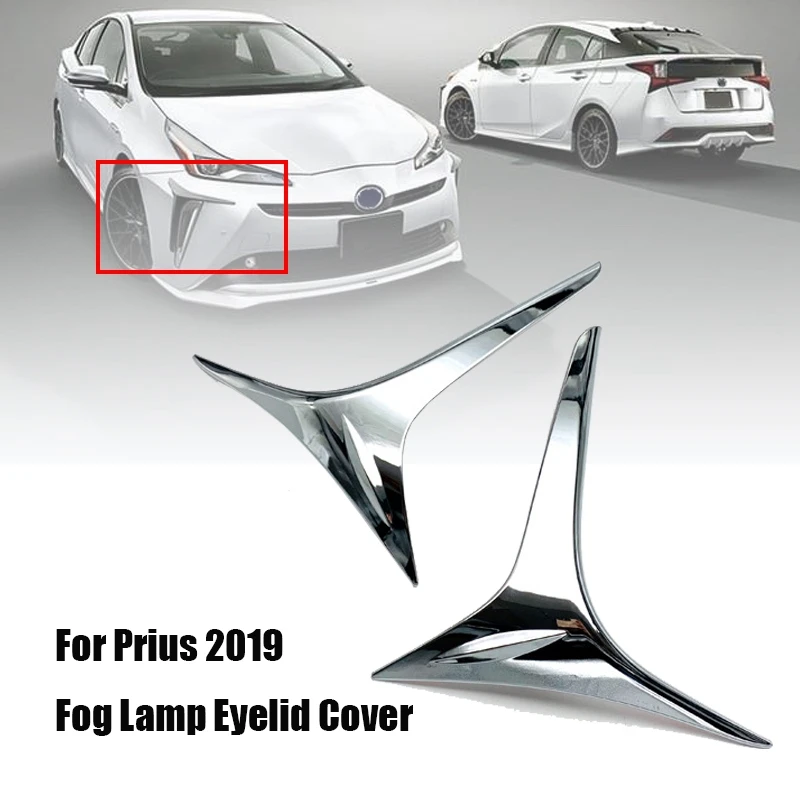 

Car Front Fog Light Frame Cover for ,Fog Lamp Eyelid Cover Trim for Toyota Prius 2019 2020 Chrome